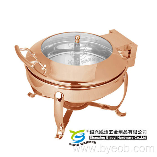 Copper Lid Round Chafing Dish Buffet Frame